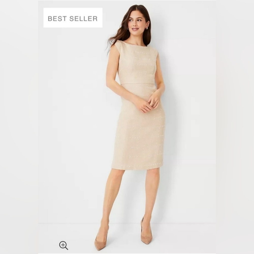 Ann Taylor The Cap Sleeve Sheath Dress in Tweed